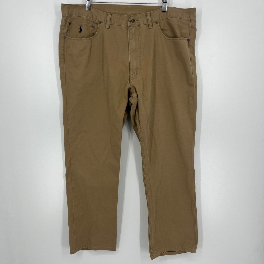 Polo Ralph Lauren Mens 40/32 Khaki Tan Cotton Twill Authentic Dungarees Pants
